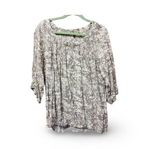 Floral Gray Women's Top - XLG